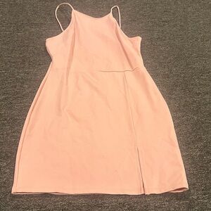 EUC Blashe Women's Chic M Mini Dress Spaghetti Straps in Peach pink sexy slit